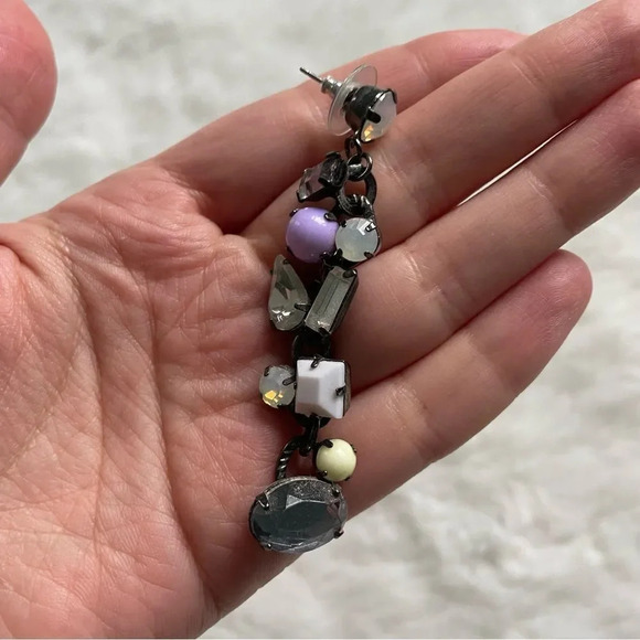 Vintage Y2K cluster rhinestone party / formal  earrings - Picture 2 of 4